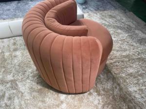 เก้าอี้ห้องนั่งเล่นสไตล์นอร์ดิกสำหรับพักผ่อนเฟอร์นิเจอร์ในบ้านเก้าอี้เท้าแขนทำจากไม้แอชเก้าอี้โซฟาผ้ากำมะหยี่เน้นทันสมัย - Product Image 4