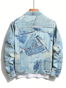 Veste en jean personnalisée avec plusieurs poches pour hommes, poche avant à rabat, veste en jean décontracté pour hommes avec service OEM disponible - Product Image 4