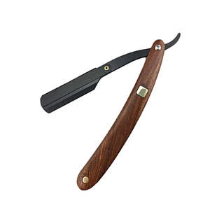 Rasoir de barbier à manche en bois pour la beauté, rasoir droit, rasoirs en acier inoxydable allemand pour hommes, bon article - Product Image 4