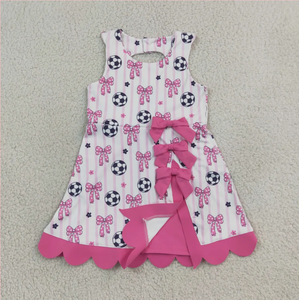 ชุดเดรสโยคะสำหรับเด็กผู้หญิง GSD4100 Soccer Bows Game Day Scallop Edge - Product Image 2