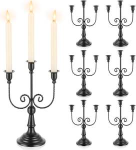 European Metal Candelabra Gold Candlestick Holder Metal <b>Candle</b> Holder 5 Arm <b>Taper</b> <b>Candle</b> Stand for Wedding Table Centerpiece - Product Image 4