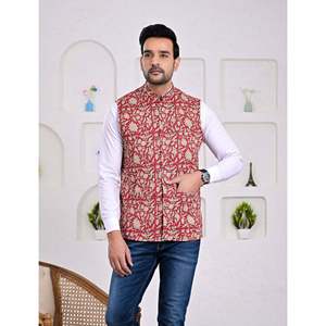 Veste d'hiver pour homme à motifs imprimés et boutons décoratifs pour l'extérieur - Product Image 1