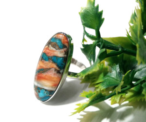 แหวนเงินสเตอร์ลิงแท้สีเขียวขุ่นหอยนางรม925แหวนสไตล์โบฮีเมียนแหวนเงินสเตอร์ลิง925เครื่องประดับอัญมณีแฮนด์เมดไม่เหมือนใคร - Product Image 4