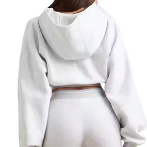 Sudadera con capucha de invierno de Color personalizado para mujer, superventas de 2025, estilo callejero, diseño de punto, ropa de invierno de moda corta larga - Product Image 2