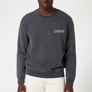 Logo personnalisé OEM brodé hiver col rond sweat hommes Street Style ample épaissi 100% coton surdimensionné à manches longues - Product Image 4