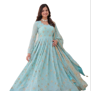 Robe de mariée exclusive pour tapis rouge avec ensemble dupatta pour femmes en tissu modal viscose, robe de mariée indienne - Product Image 1