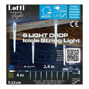 Transparent Cold White LED Christmas Light <b>Curtain</b> 80 Joinable Icicles 1 Light Show 2.4+4m for Festive Decorations - Product Image 2