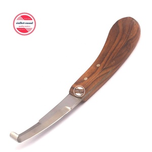 Xyj Animal & vétérinaire — couteau à Double bord avec manche en bois, outils de ferme - Product Image 3