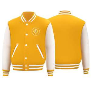 OEM hombres de talla grande Letterman personalizado Universidad Bomber Varsity chaqueta a prueba de agua Lisa chaqueta de béisbol - Product Image 4
