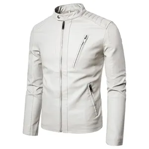 Chaqueta de Cuero para Hombre, Diseño Moderno 2024, Corte Ajustado, Invierno, con Cierre, Tallas Grandes, Transpirable e Impermeable - Product Image 4