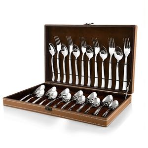 ชุดเครื่องใช้บนโต๊ะอาหารเคลือบเงินกระจกโลหะหรูหรา,ชุดช้อนส้อมมีดเครื่องใช้ในครัว20ชิ้น - Product Image 4