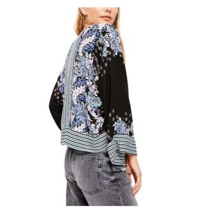 Camicetta da donna Free People Mix N Match, stampa floreale bohémien ricamata, disponibile in nero 3XL, in popeline, chiffon, maglia singola - Product Image 2