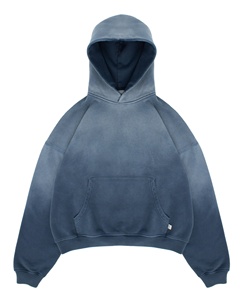 Boxy Slightly Cropped Fit 450gsm Heavyweight 100% Cotton Drop Shoulder <b>Sun</b> Fade Eco-Friendly Winter Hoodie - Product Image 1
