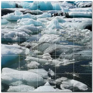 Mural de pared de baldosas de cerámica Glacier PT500739 36 "W X 24" H Juego de 24 6x6 Azulejos de cerámica Hecho en EE. UU. - Product Image 1