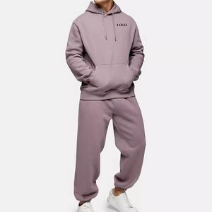 Conjuntos de sudaderas con capucha, nuevo estilo, ajuste holgado, manga larga, logotipo personalizado, chándales, nuevo chándal liso de dos piezas, chándal para hombre, ropa - Product Image 5