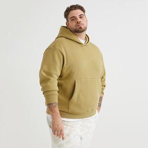 Sudaderas con capucha de talla grande a la moda de alta calidad, logotipo personalizado, precio de fábrica, sudaderas con capucha de gran tamaño transpirables térmicas de Color sólido para hombre - Product Image 3