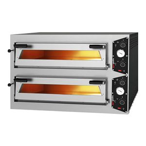 Four à pizza électrique à double plateau - Plateau en pierre réfractaire - 4+4 x 30 cm (12 po) - 230 V triphasé - Commandes mécaniques - jusqu'à - Product Image 5