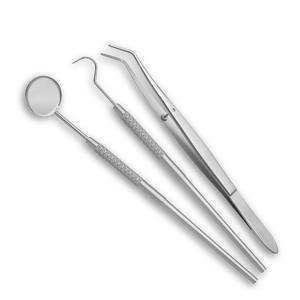 Kit 3 pièces d'examen dentaire professionnel Instruments chirurgicaux en acier de haute qualité certifié CE réutilisable fabriqué au Pakistan - Product Image 1