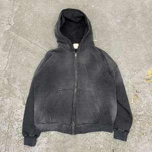 Vente en gros Streetwear surdimensionné en coton Sweats à capuche délavés à l'acide avec logo personnalisé Sweats à capuche délavés à l'acide - Product Image 5