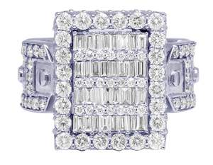 New Hip Hop Style S925 Sterling <b>Silver</b> Round and Baguette Cut Moissanite Diamond <b>Rings</b> for <b>Mens</b> - Product Image 4