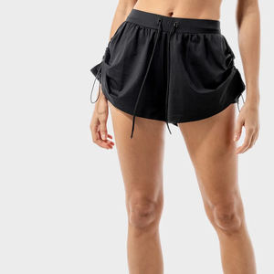 กางเกงผู้หญิงเอวกลาง ไซส์ใหญ่ ผ้าฝ้ายผสมสแปนเด็กซ์ ยืดหยุ่น ระบายอากาศดี ซับในสองชั้น ทรงสกินนี่ รัดเชือก แห้งเร็ว เหมาะสำหรับเล่นกีฬา - Product Image 2