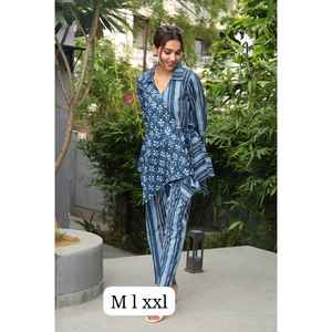 มาใหม่ล่าสุดผู้หญิงผ้าฝ้าย co ord ชุดอินเดียพิมพ์ kaftan ชุดชาติพันธุ์สําหรับสตรี - Product Image 4