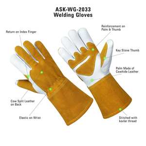 Guantes de trabajo originales de piel de cabra resistentes para hombre, transpirables para uso al aire libre en construcción, almacén, jardinería - Product Image 3