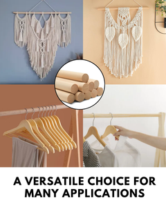 Varillas de madera pulida duraderas de tamaño personalizado, varillas de pino de madera dura sin terminar para decoración del hogar y uso en bodas - Product Image 3