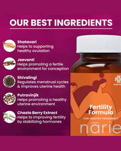 Fórmula de Fertilidad Narie con Shatavari, Chasteberry y Jeevanti para el Apoyo de la Ovulación y la Fuerza Reproductiva - Product Image 2