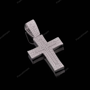 New Arrival Custom <b>Cross</b> Pendant <b>Men</b> Sterling <b>Silver</b> Moissanite Hip Hop Pendant Ice Out Rapper Style Jewelry At Reasonable Price - Product Image 1