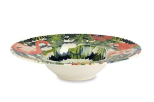 Set di 6 Ciotole per Pasta in Ceramica con Stampa Digitale, Motivo Tropicale Multicolore con Palme Esotiche, Stile Chic Tropicale di Excelsa - Product Image 4