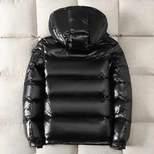 Men's Custom Winter Jacket Slim Casual Windproof <b>Warm</b> <b>Waterproof</b> Puffer Thick Hood Fur Decoration New Condition Canvas Clothing - Product Image 6