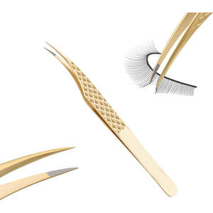 Pinzas de pestañas de color Pinzas de pestañas al por mayor Puntas de fibra Pinzas de extensión de pestañas profesionales - Product Image 1