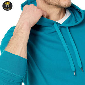 Sweats à capuche surdimensionnés unis avec logo personnalisé OEM Sweats à capuche légers en coton pour hommes - Product Image 5