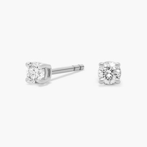 14K Solid Gold H-I I1 Round Lab Grown Diamond Prong <b>Stud</b> <b>Earrings</b> 0.20 Ct Total Push Back Prong Setting <b>Fine</b> Jewelry - Product Image 2