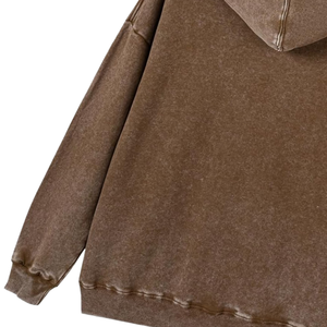 Sudadera con Capucha Lavada al Ácido Color Chocolate, Sudadera Holgada de Estilo Vintage, Textura Suave de Felpa, Ropa de Calle, Sudadera de Invierno para Hombre y Mujer - Product Image 6
