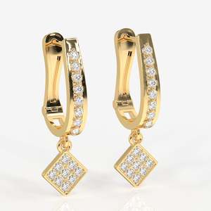 Aros con Diamantes Cultivados en Laboratorio, Oro de 9k, Joyería Elegante con Diamantes - Product Image 2