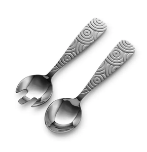 Cuillère et fourchette à salade en acier inoxydable Articles de service avec poignée en zigzag à un coût raisonnable - Product Image 3