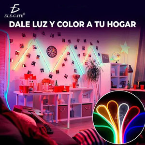 Ruban LED Néon Flexible Lumière Chaude IP65/67 pour Décoration Intérieure/Extérieure Rouge/Bleu/Vert/Jaune CCT 5m Éliminateur Inclus - Product Image 6