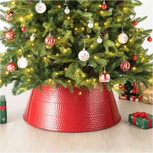 Red hammered iron <b>tree</b> collar Christmas decoration wholesale <b>tree</b> <b>stand</b> classy inspired decor for home new year Xmas party 2023 - Product Image 4