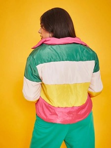 แจ็กเก็ตขนเป็ดให้ความอบอุ่นในฤดูหนาวของผู้หญิงที่มีแขนยาวซิปเต็มรูปแบบระบายอากาศได้ดีย้อมสีล้วนแบบทอ - Product Image 2