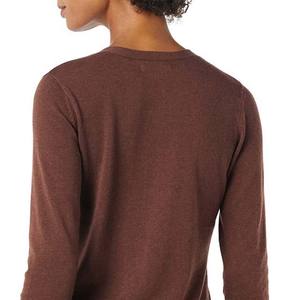 Pull cardigan en tricot pour femme, design automnal, uni, confortable, respirant, en coton/fibre de bambou, en gros - Product Image 4