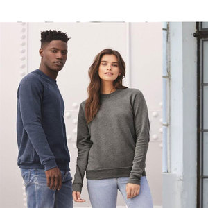 Bella + Canvas 3901 Jersey térmico Unisex personalizable 100% algodón esponja polar cuello redondo Sudadera con capucha con cuentas otoño - Product Image 4