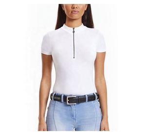 Tela de LICRA de nailon con logotipo personalizado para mujer, Collar negro, cremallera, transpirable - Product Image 5