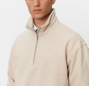 Sudaderas personalizables con cuello de cremallera para hombre Sudadera con capucha de gran tamaño con cuello de cremallera cuarto Impreso Fleece Mezcla de algodón - Product Image 3