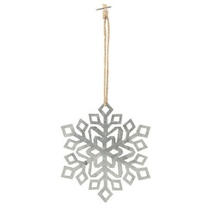 Copo de nieve Colgando Adornos para árboles de Navidad Vidrio Metal Color dorado Navidad Nieve Colgando Decoración - Product Image 3