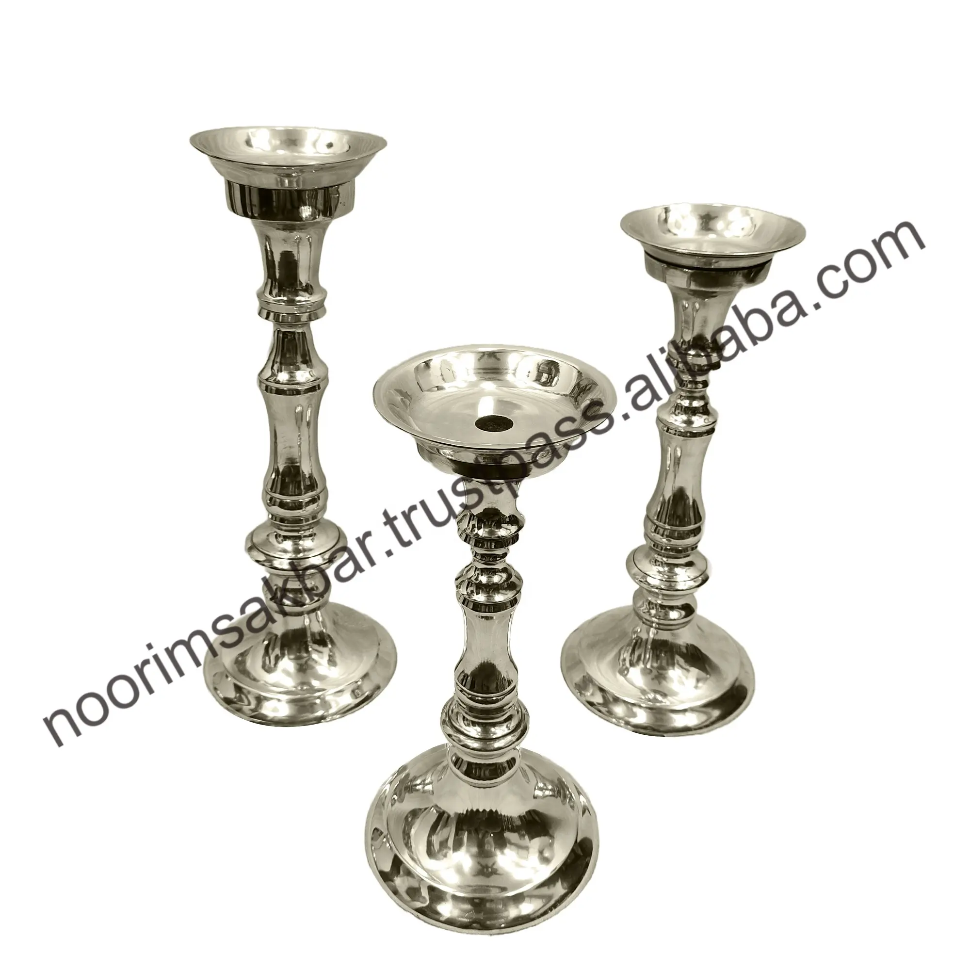 2023 Standard Size Easy To Build Aluminium Candle Stand In Nickel Plated With Table Base Protect For Religious Activities