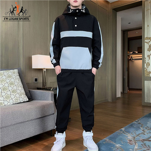 Vêtements de sport personnalisés, survêtement coupe-vent Hip-Hop, Patchwork, pour hommes, par FM LOGAN SPORTS, 2 pièces - Product Image 2
