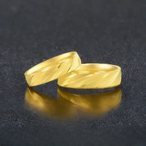 14K Gold <b>Couple</b> <b>Rings</b> 5.20 Grams Elegant Band Design - Product Image 3