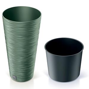 Pot de fleurs vert terre avec réservoir, collection FURU, 25 x 25 x 48 cm, capacité de 7,5 L. - Product Image 3